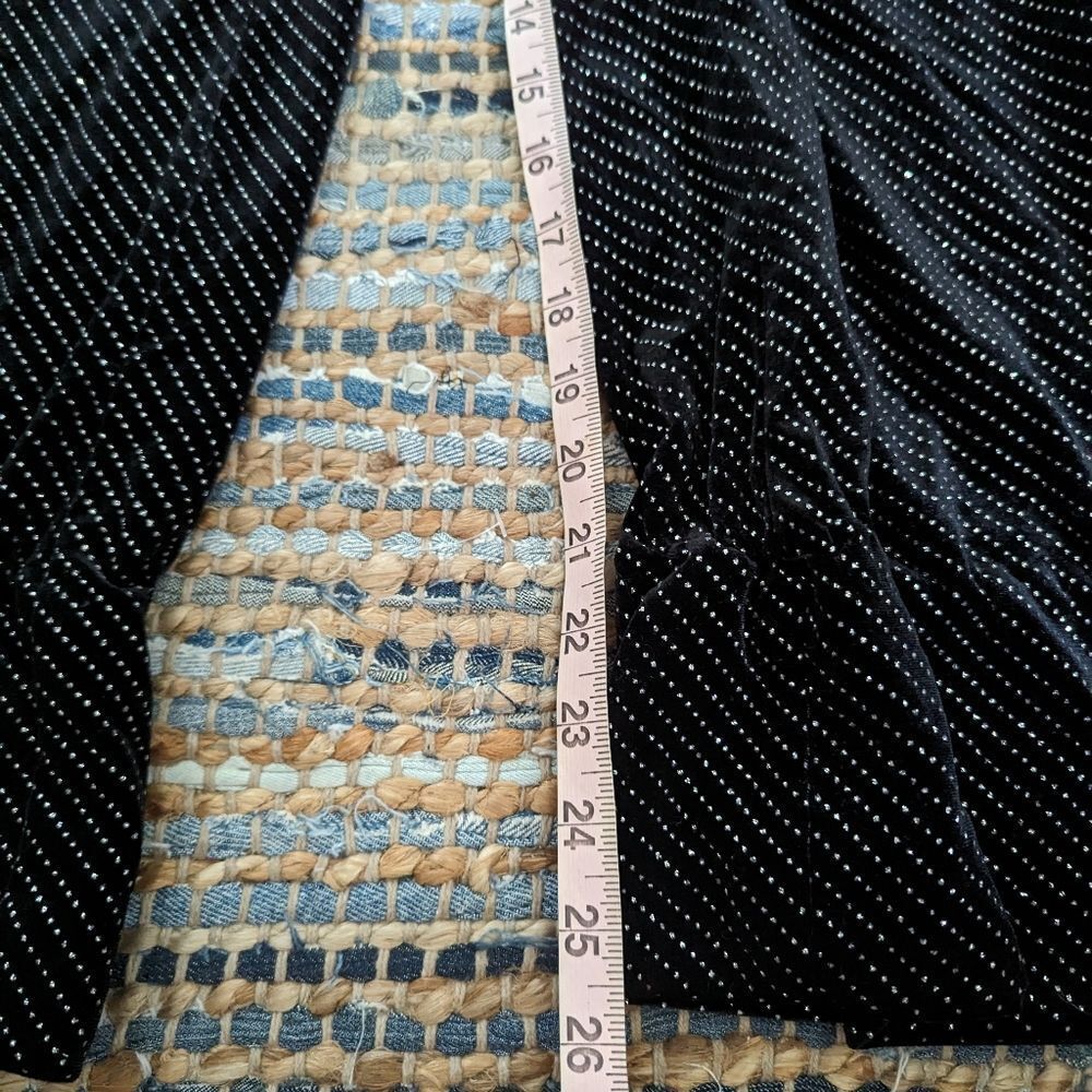 Wide Leg M Metallic Glitter Silver Pinstripes Fun Cluttercore Mcbling Y2K - Picture 6 of 12